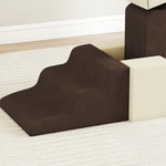 Kids Soft Play Set, 7 Piece Foam Climbing Blocks, Brown