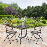 3 Pcs Garden Bistro Set With Balcony Table And Chairs Metal