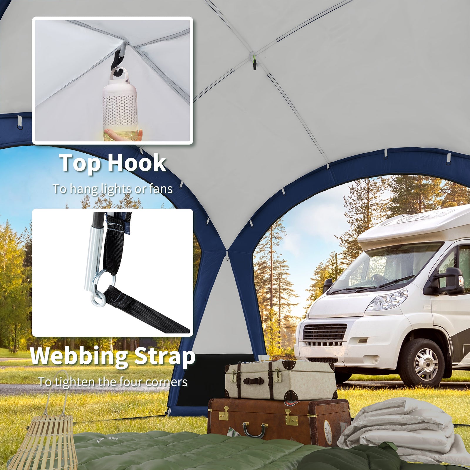 Dome Tent For 6-8 Person Camping W/ Zipped Mesh Doors Hook