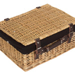 Wicker Buff 40cm Picnic Basket | Black
