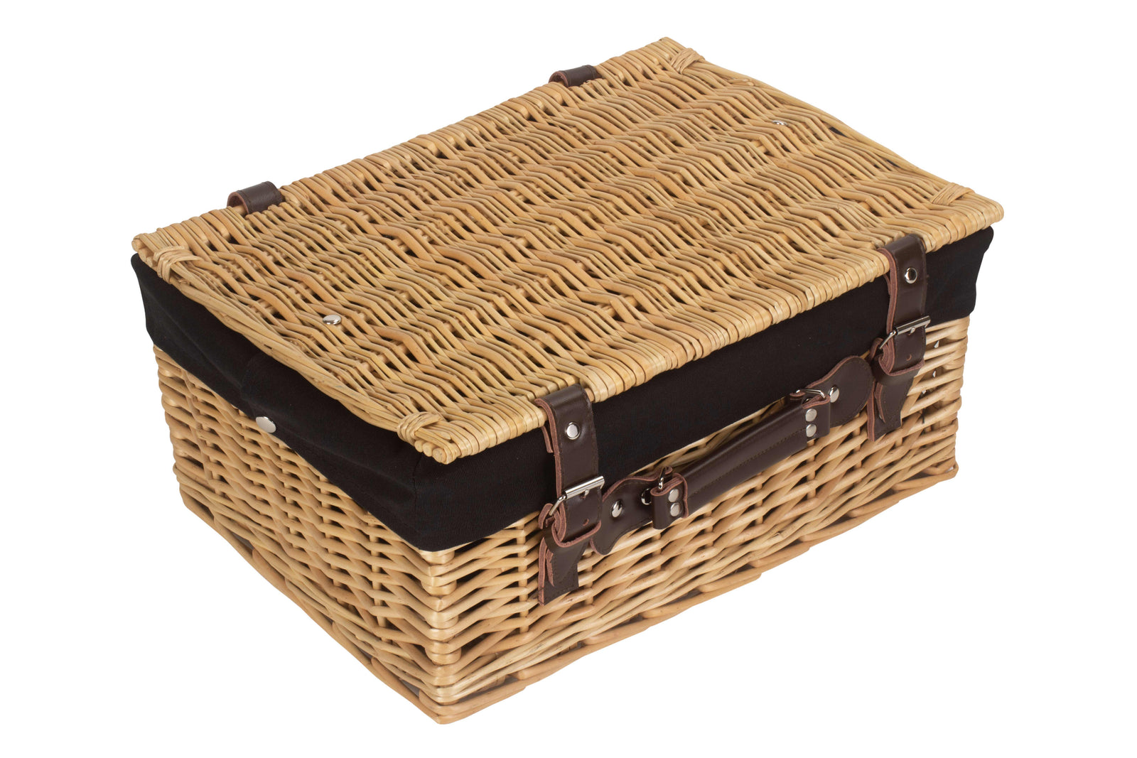 Wicker Buff 40cm Picnic Basket | Black