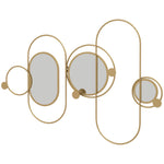 Metal Wall Art With Mirrors Coat Hooks Decorative Mirror