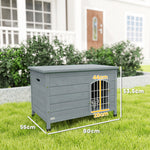 Wooden Dog House, Dog Kennel W/ Removable Bottom, Dark Grey