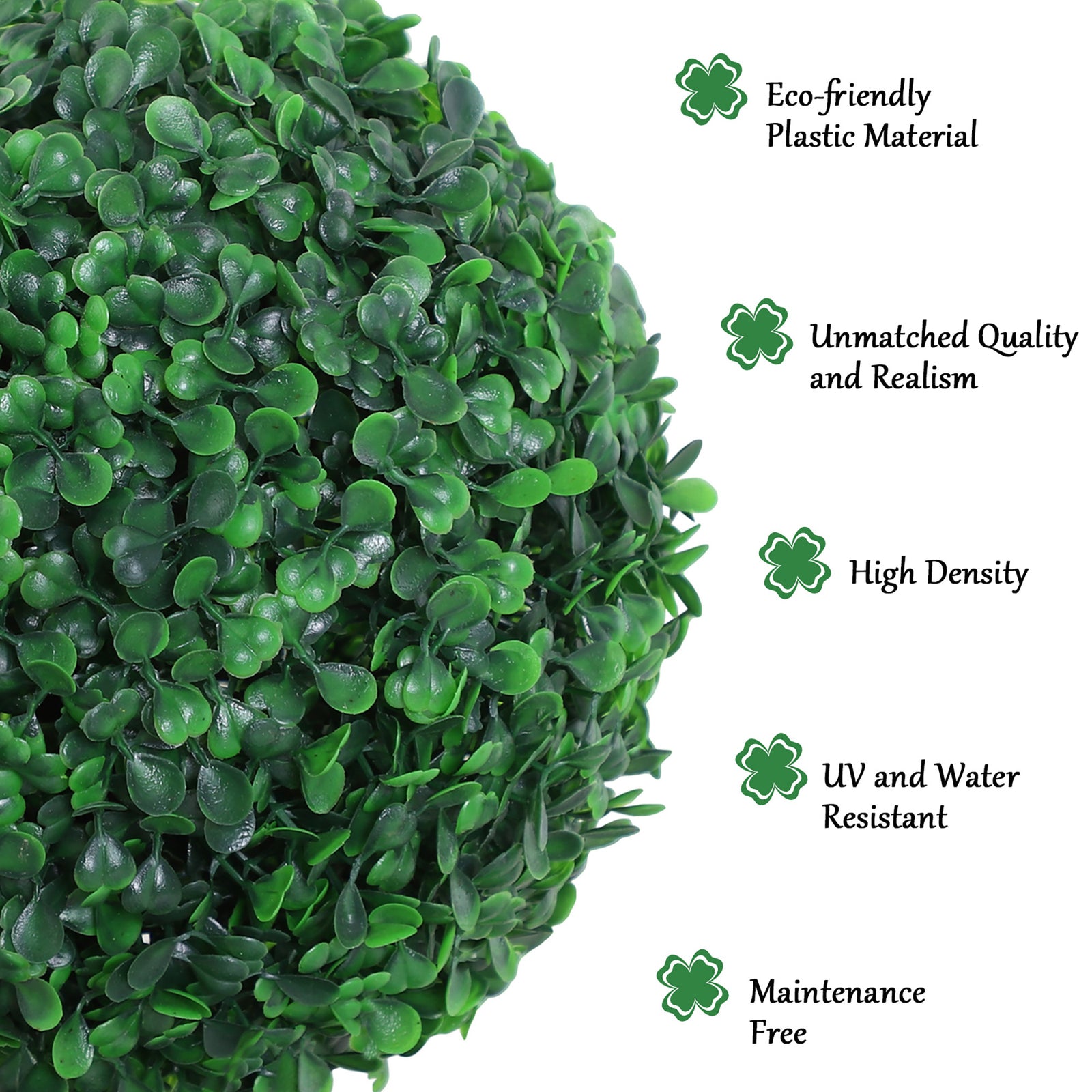 2 Pcs 67/112cm Artificial Boxwood Three Balls Tree Décor | Large | Green