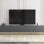 Ripple Duo Tv Unit 200cm - Fluted Design | Dark Grey