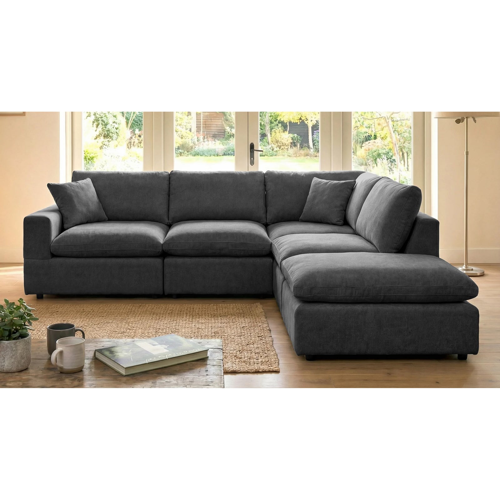 Cotleigh Reversible 5-piece Modular Corner Sofa | Charcoal Grey