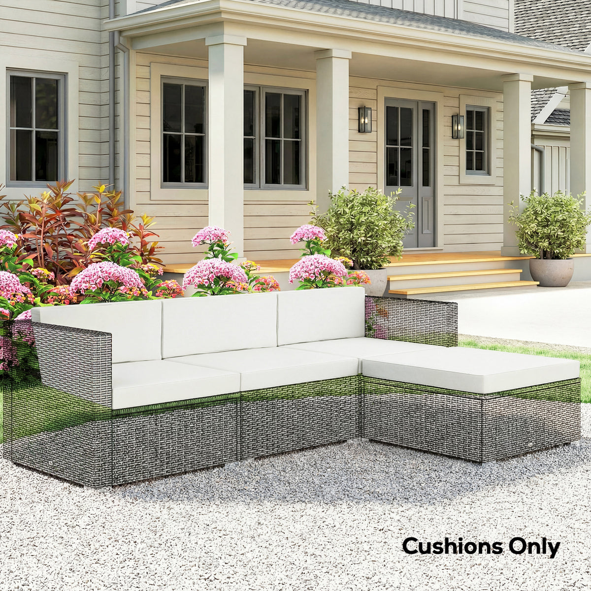 Outsunny 7-piece Patio Furniture Cushions Water-repellent 60x60cm