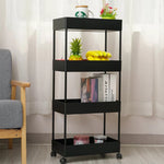 4/5 Tier Rolling Cart Storage Shelf For Kitchen Bathroom Black | Medium | Black