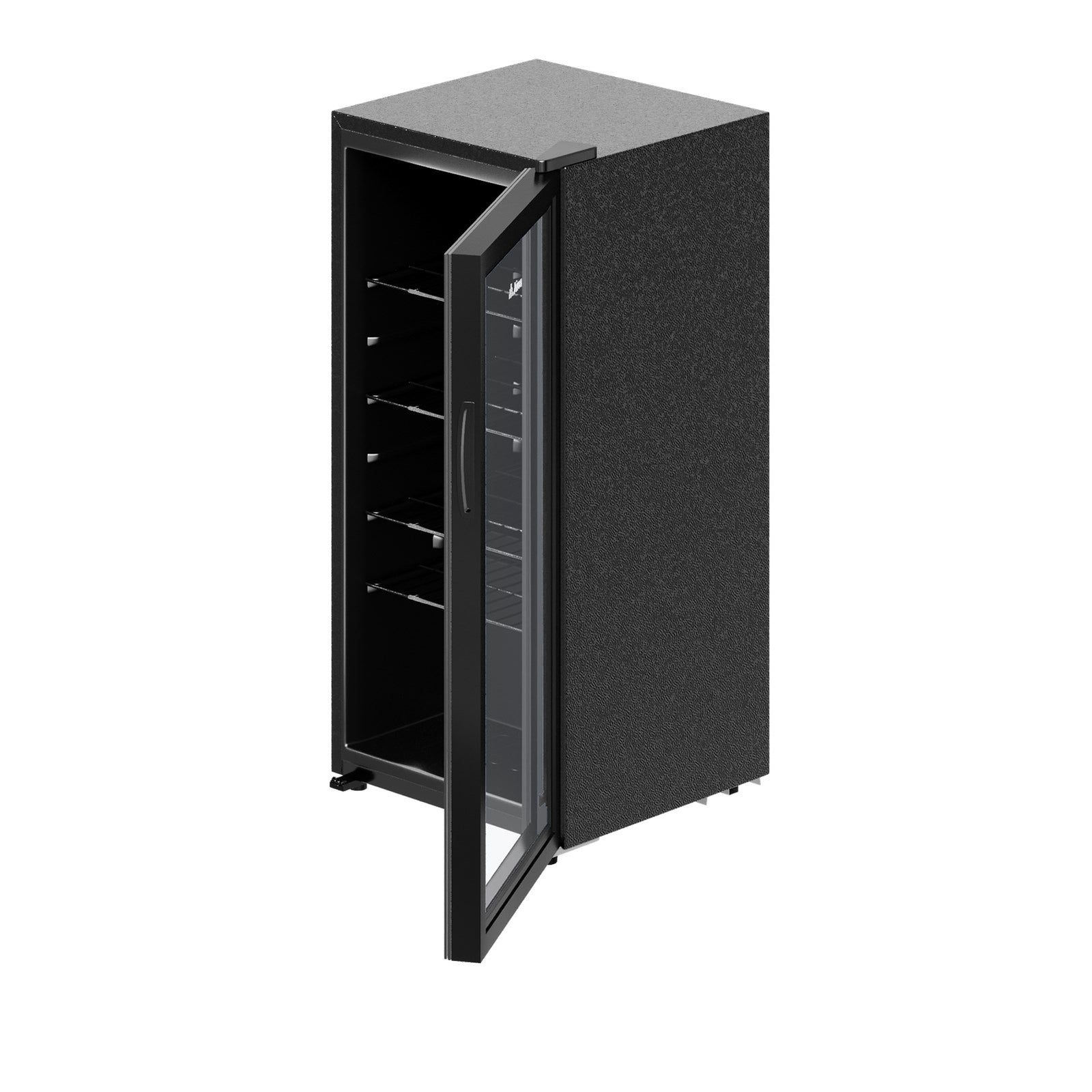 Glass Door Beverage Cooler With Led Light | 109l | Black