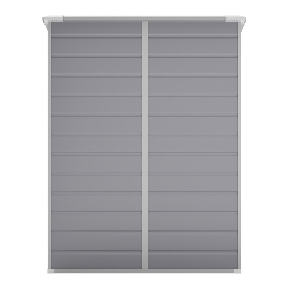 5x4ft Garden Plastic Storage Shed With Lockable Door | Large | Black & Grey