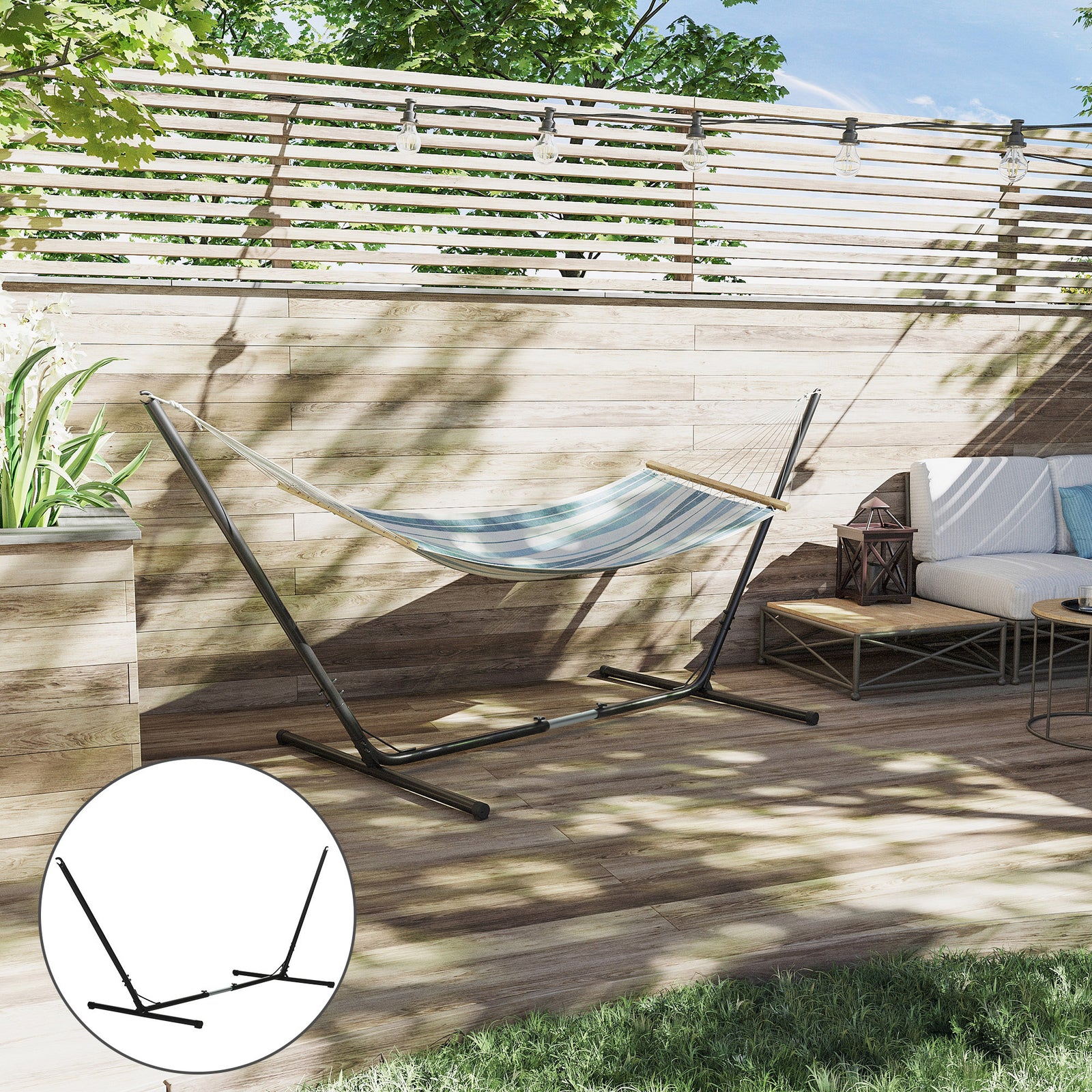 3.1–3.8m Adjustable Universal Hammock Stand–stand Only