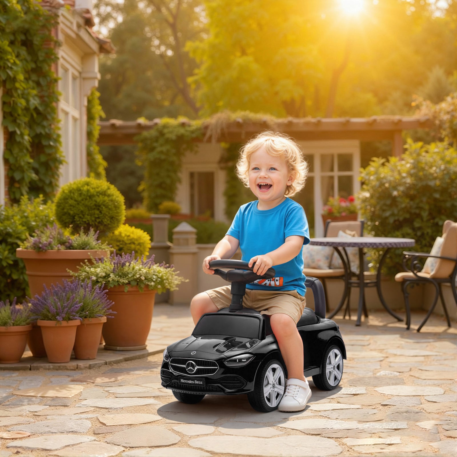 AIYAPLAY 2 In 1 Baby Ride On Push Car Mercedes-benz C-class Licensed