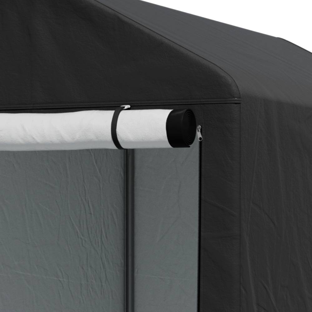 4x6ft Outdoor Storage Shed With Apex Roof – Waterproof Pe Fabric, Galvanized Steel Frame & Roll-up Door