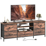 HOMCOM Tv Unit With Charging Station, Tv Stand For Tvs Up To 65 Inch