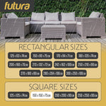 Premium Square Waterproof Garden Furniture Cover, Outdoor Patio Weatherproof Rattan Sofa Guard Cover | 150 x 150 x 75cm | Black