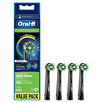 Cross Action Black Clean Maximiser Replacement Toothbrush Head, Pack Of 4