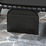 Folding Sun Loungers Set Of 2, Reclining Sun Bed | Black