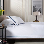 Hampstead Duvet Cover Set – 200 Thread Count 100% Cotton With Oxford Pillowcases & Inserted Ribbon | King | Blue
