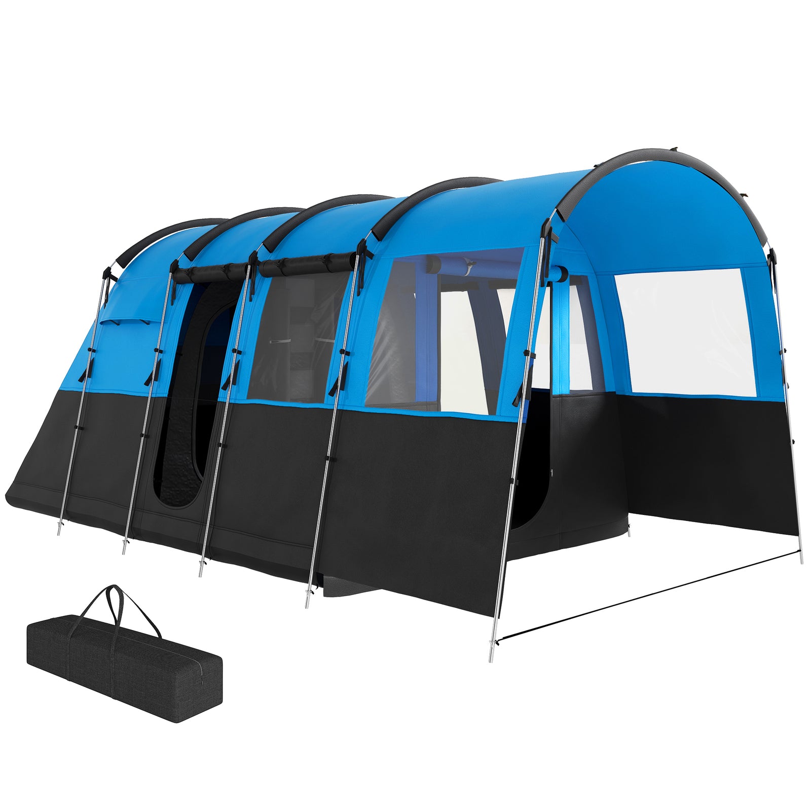 8-person Tunnel Tent, 3000mm Waterproof | Blue