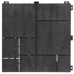 Pack Of 10 Mosaic Composite Interlocking Decking Tiles | Dark Grey
