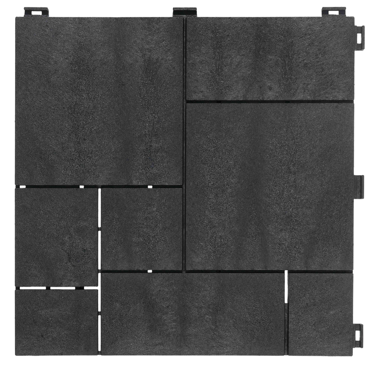 Pack Of 10 Mosaic Composite Interlocking Decking Tiles | Dark Grey