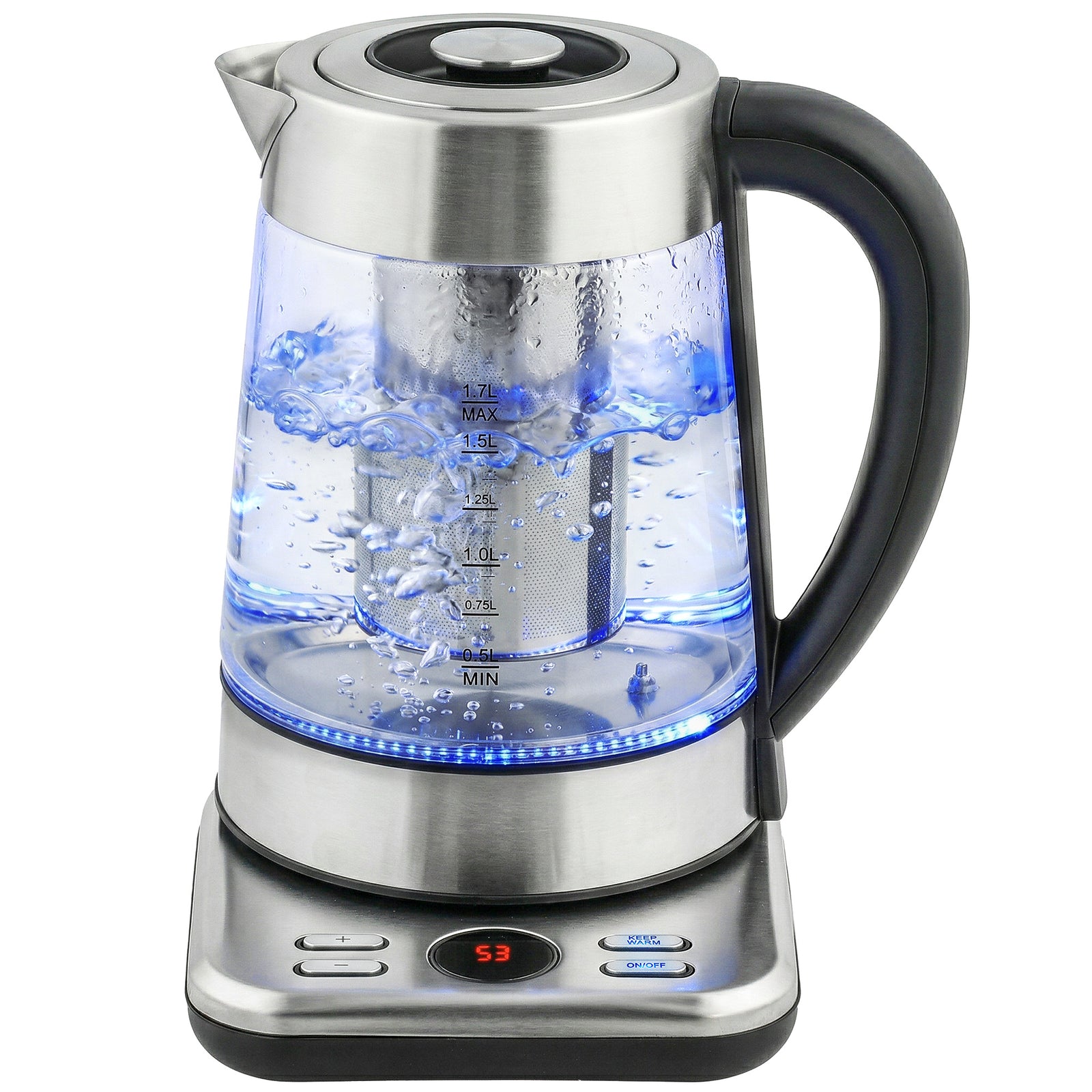 HOMCOM Electric Kettle, 1.7l 3kw Water Kettle With Uk Strix Thermostat