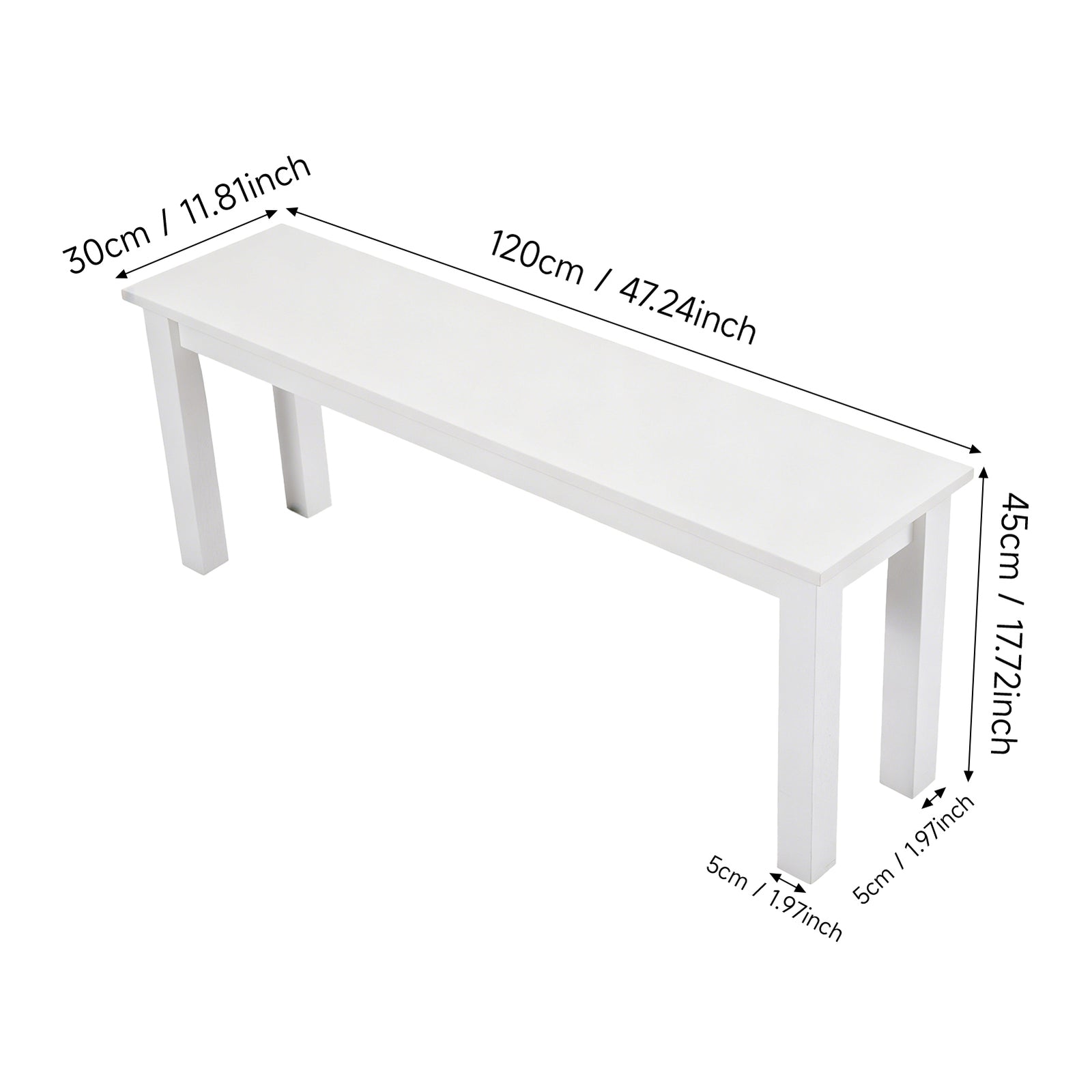 Versatile Wooden Bench | One Size | White