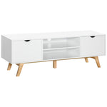 Elegant Tv Stand Storage Unit W/ Wood Legs