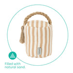 Livivo Weighted Door Stopper - Boho Chic Striped Design 1.5kg Sand-filled With Hemp Handle