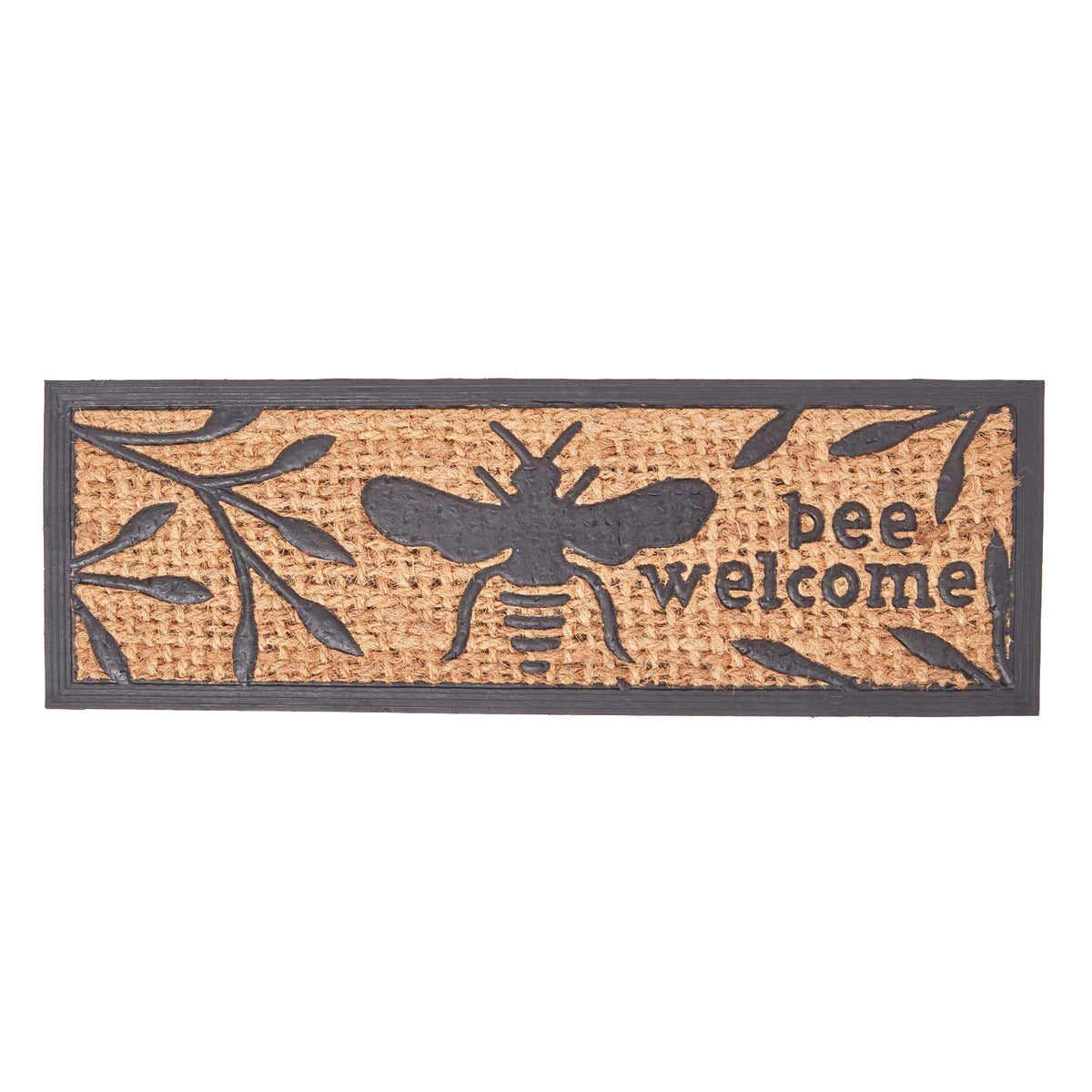 HOMESCAPES Bumble Bee Rubber & Coir Doormat
