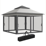 3 X 3(m) Pop Up Gazebo Tent With Netting, Height Adjustable | Gray