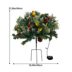 2pcs Artificial Pre-lit Christmas Planter Bushes Decorations