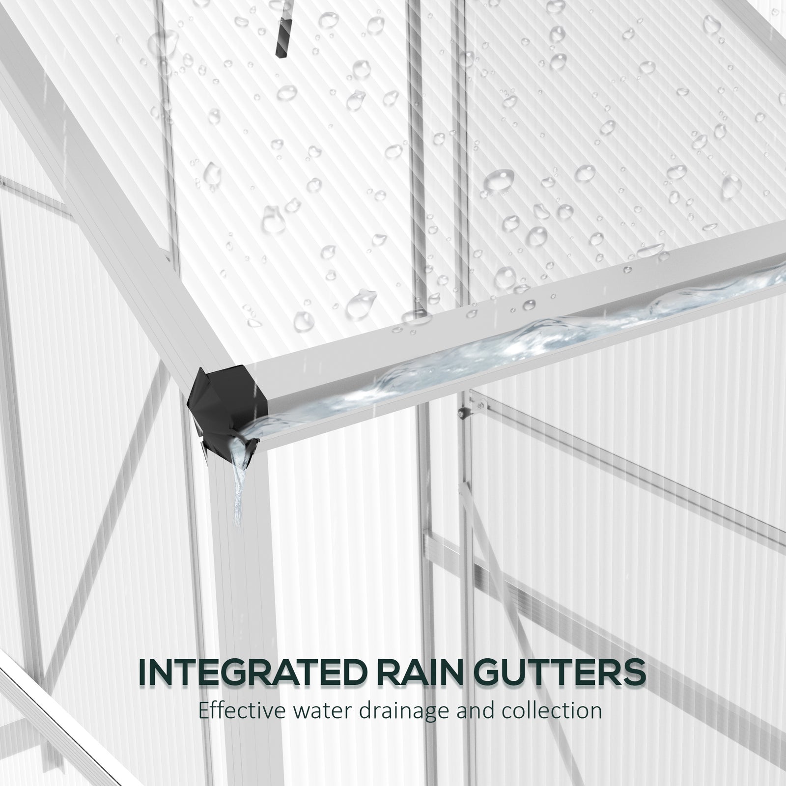 6x2.5ft Aluminium Polycarbonate Greenhouse | Silver