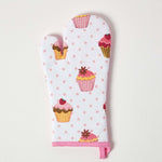 HOMESCAPES Cotton Cupcakes Pink Blue Oven Glove