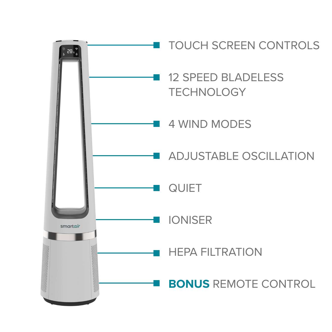 Cool + Purify Bladeless Fan With Free Msmarthome App