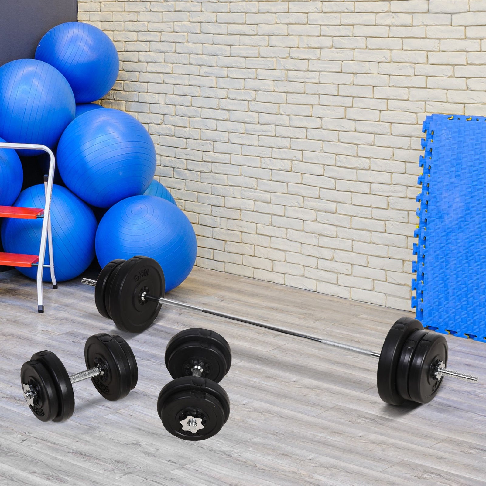 65kg Adjustable Dumbbell And Barbell Set | Black