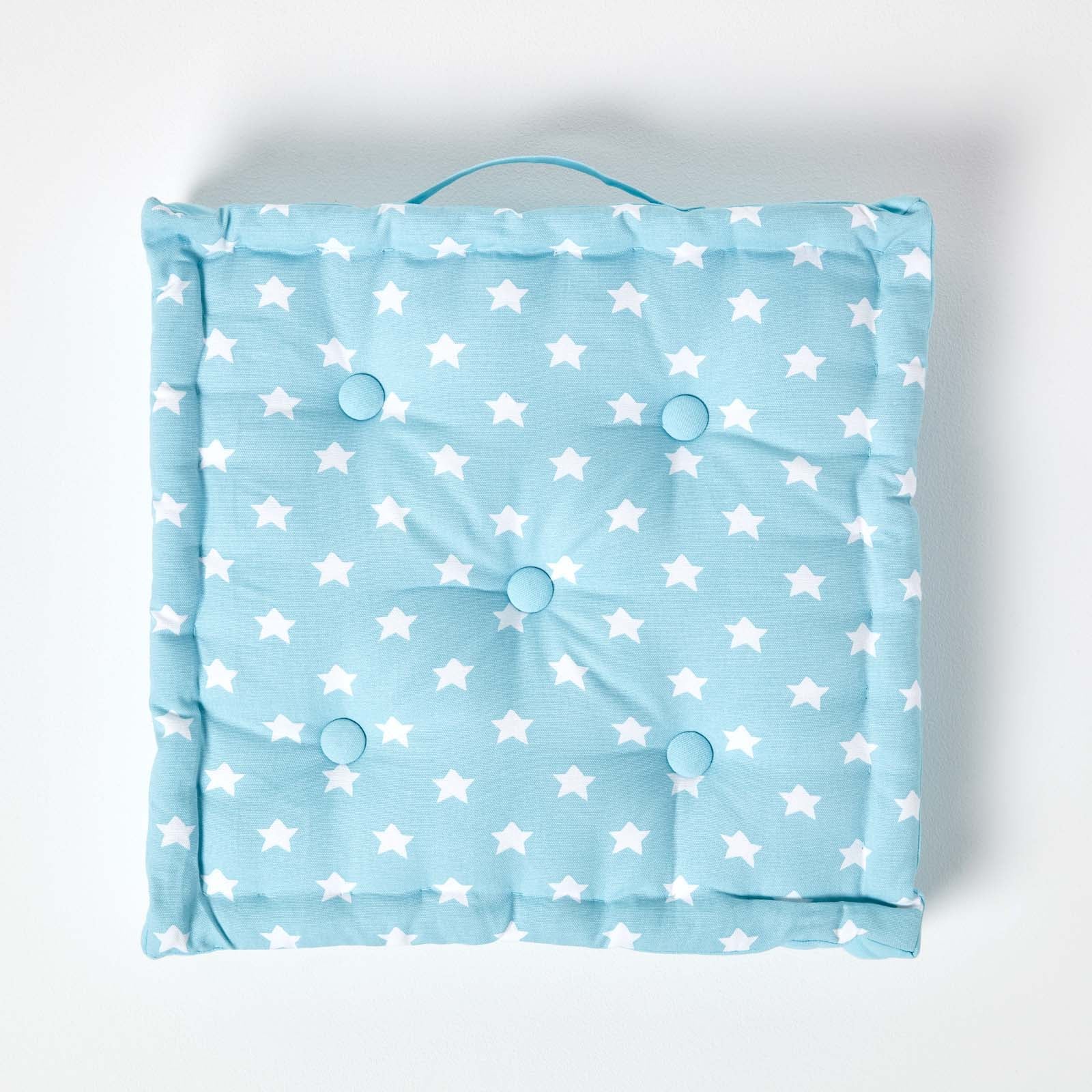 Cotton Stars Floor Cushion | 40cm x 40cm | Blue