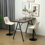 Bar Stools Set Of 2 Adjustable Swivel With Backrest | One Size | Beige