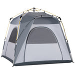 3 Man Pop Up Tent Automatic Camping Backpacking Dome Shelter | Light Slate Gray