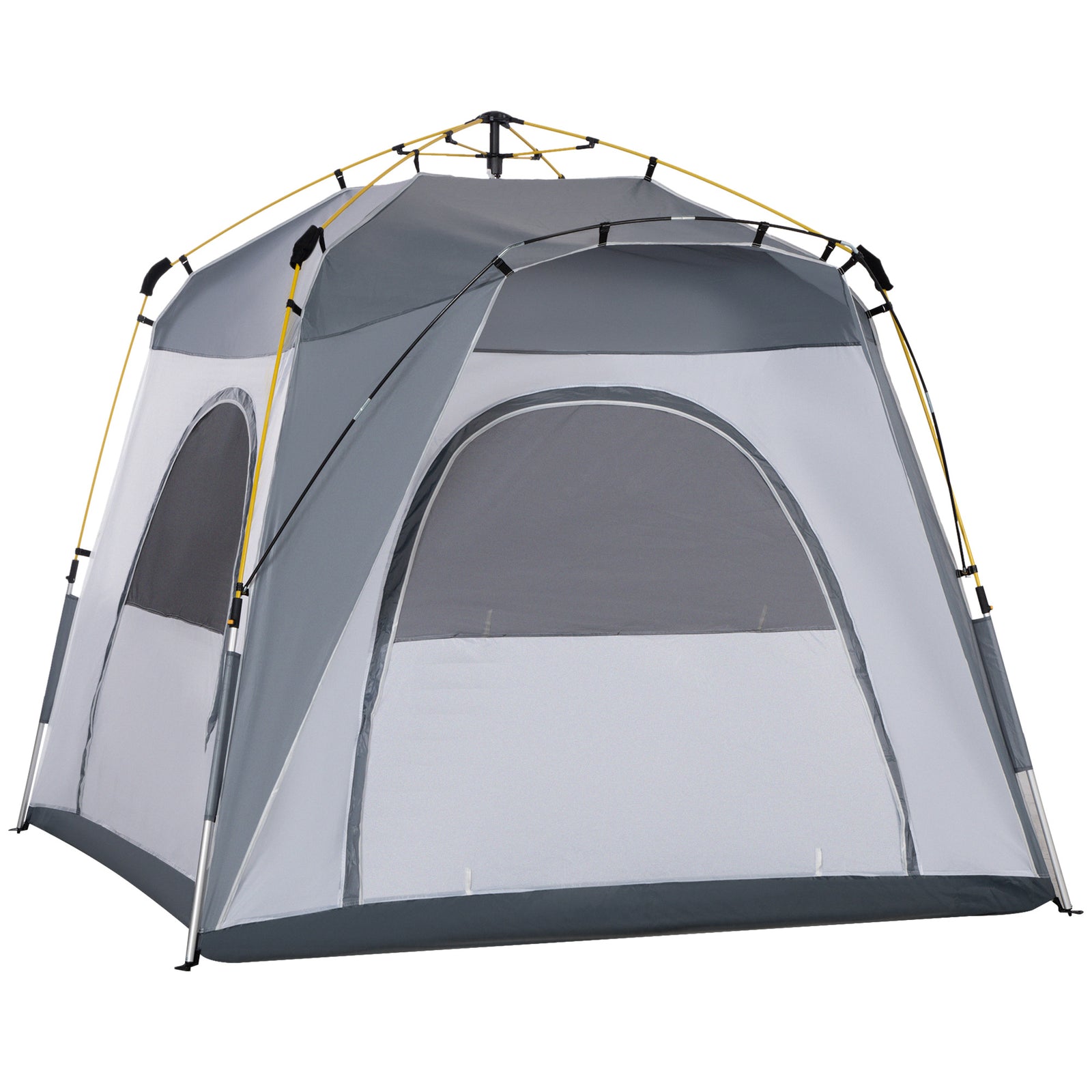 3 Man Pop Up Tent Automatic Camping Backpacking Dome Shelter | Light Slate Gray