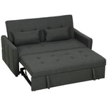 2 Seater Sofa Bed, Convertible Pull Out Bed Settee | Charcoal Grey