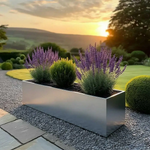 Zinc Galvanised Trough Planter | 100cm x 40cm x 40cm | Silver