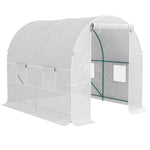 Reinforced Walk-in Polytunnel Greenhouse, 2x2.5m, White