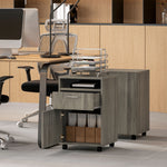 60cm Filing Cabinet With Drawers And Open Shelf | Gray