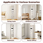 Bookcases Book Shelf Shelving Storage Unit Slim Wood Office Home | White