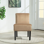 Valina Velvet Fabric Armless Accent Chair | Light Brown