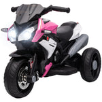Kids Electric Motorcycle With 3 Wheels, Headlight, Music, Horn | Pink