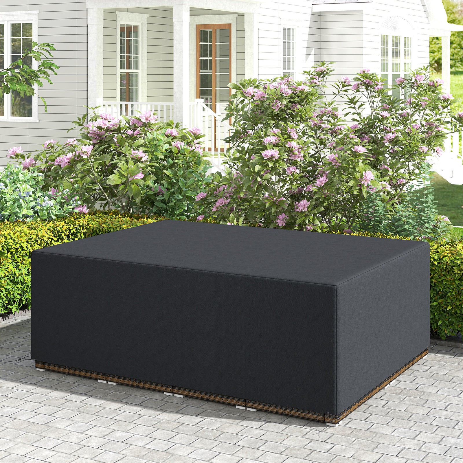 275cm Black Oxford Lounger Cover