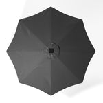 3m Solar Led Patio Umbrella, Outdoor Parasol With 16 Led Tubes, Crank Lift & Push Button Tilt Without Base | One Size | Dark Grey