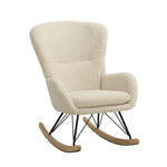 Contemporary Faux Wool Rocking Chair With Removable Cushion
